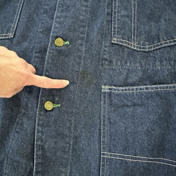 Vtg OshKosh B'Gosh Denim Chore Jacket 42R USA Union Made Sanforized Train Work - Picture 9 of 11